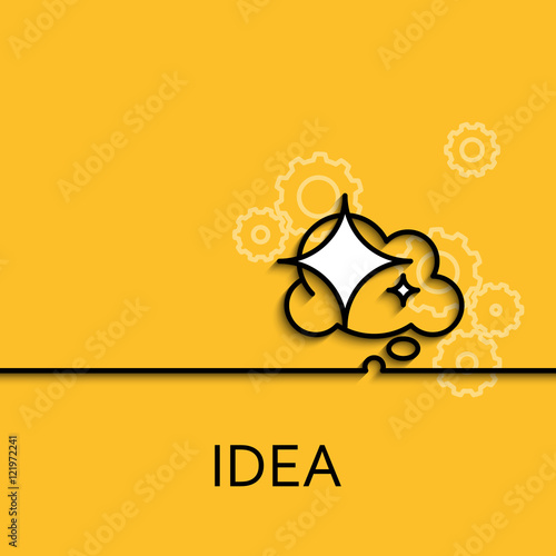 Vector business illustration linear idea as star and cloud banner