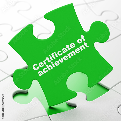 Studying concept: Certificate of Achievement on puzzle background