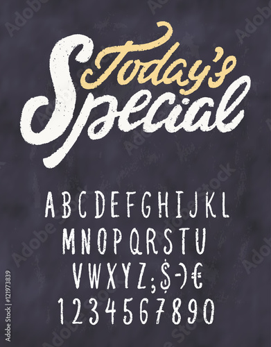 Today's special menu. Chalkboard template.