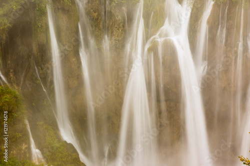 Closeup waterfalls of Plitvice National Park