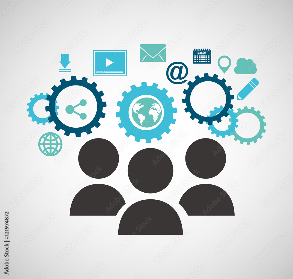 social media people community icon vector illustration design