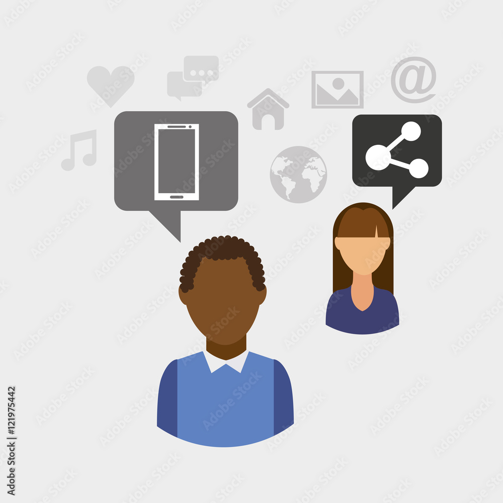 social media people community icon vector illustration design