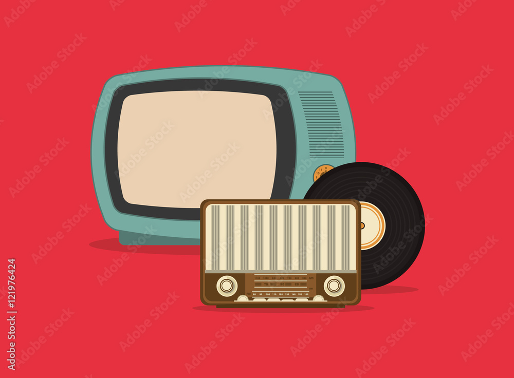 flat design retro tv emblem image vector illustration flat design retro tv emblem image vector illustration