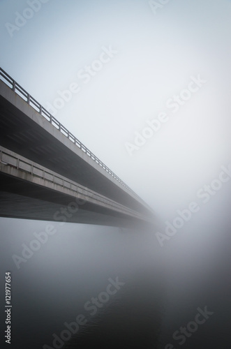 bridge in fog photo