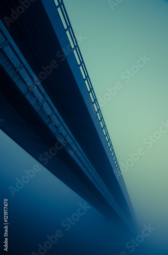 bridge in foggy weather photo