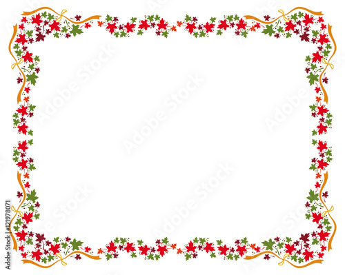 Wallpaper Mural Autumn horizontal frame with colorful maple leaves. Vector clip art. Torontodigital.ca