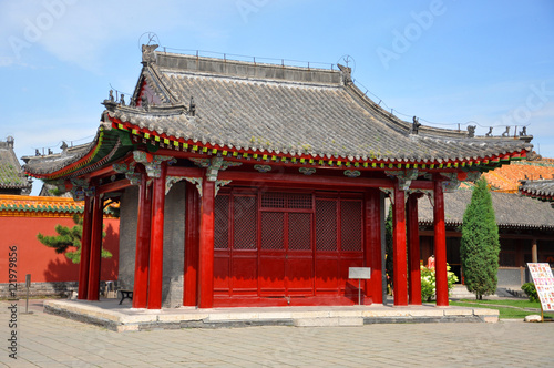 Pavilion on the Eastern section of Shenyang Imperial Palace Mukden Palace, Shenyang, Liaoning Province, China. Shenyang Imperial Palace is UNESCO world heritage site built in 400 years ago.