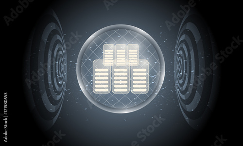 Vector futuristic background with transparent circular objects a