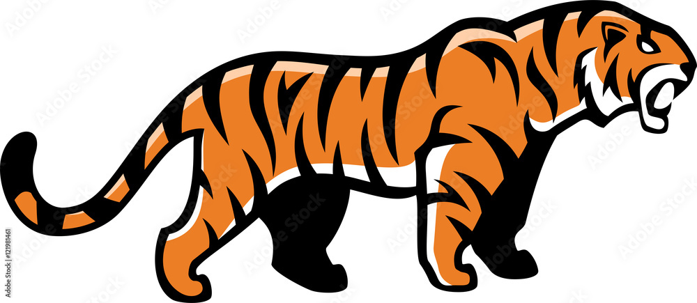 vector angry tiger mascot illustration