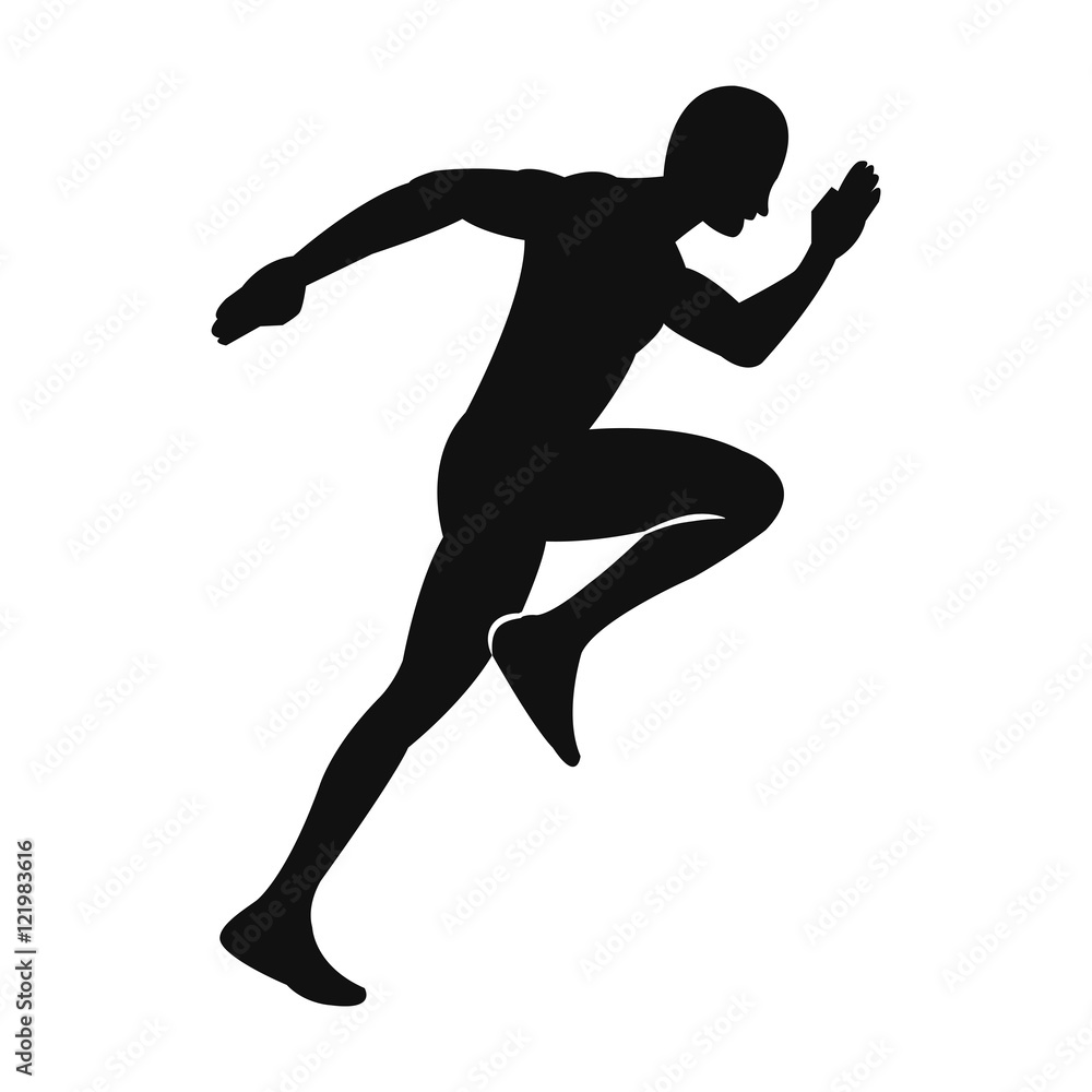 Sport icon running silhouette of running man isolated vector on the white background Sport icon running silhouette of running man isolated vector on the white background
