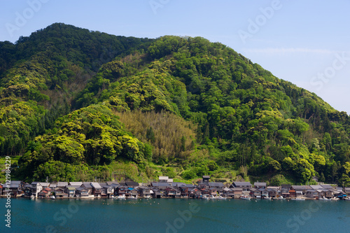 Boat docks known as funaya in Ine Tango Kyoto Japan 