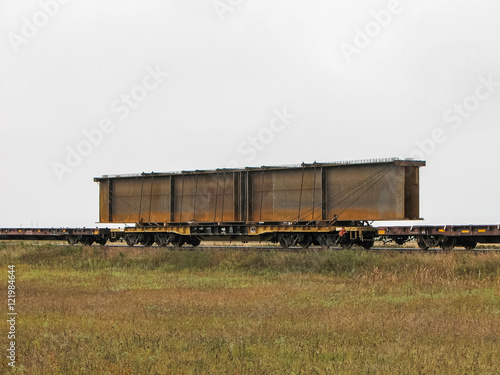 Large Beam on Railway Flatcar