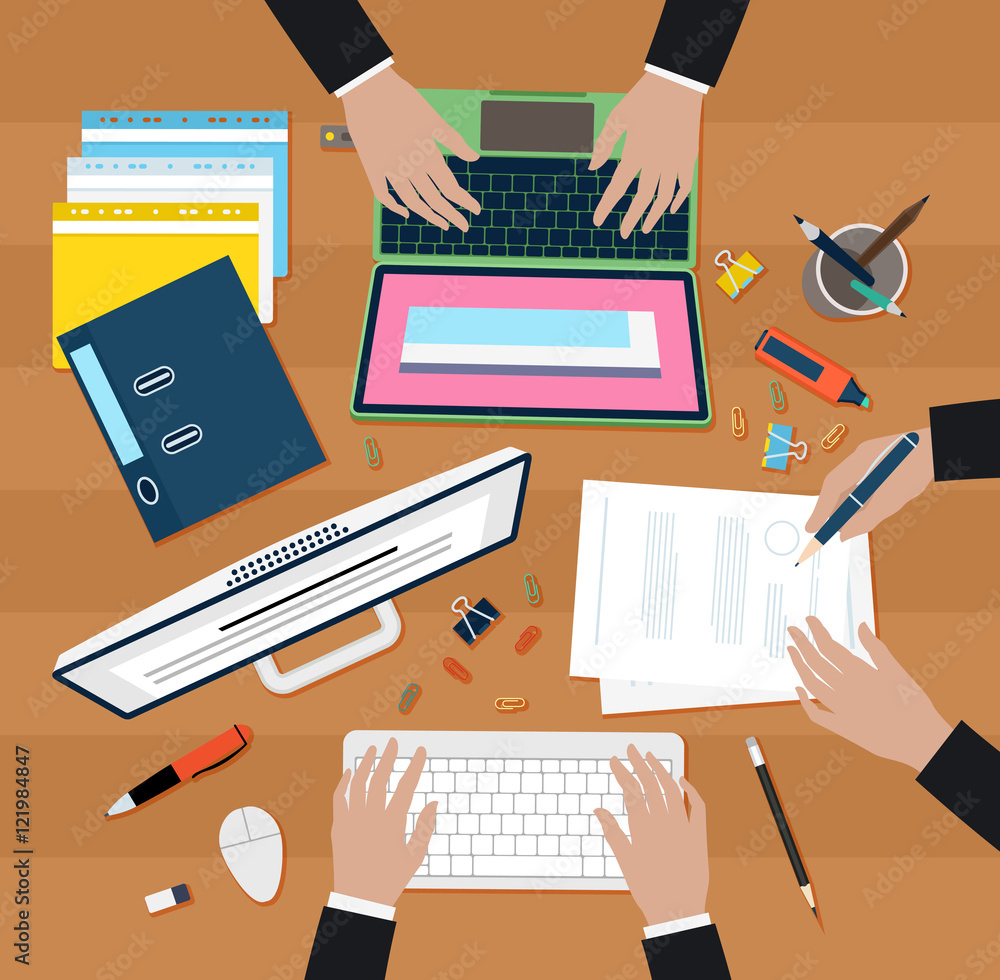 Coworking in office vector Coworking in office vector