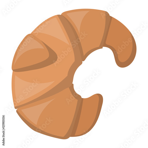 Croissant vector food isolated on white background. Fresh croissant French breakfast icon. Flat croissant vector symbol isolated. Croissant food vector sign