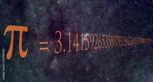 Canvas-taulu Pi number Milky Way background