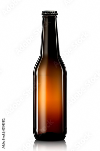 Bottle of beer or cider isolated on white background
