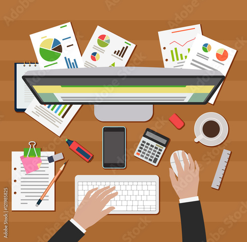 Office man working on computer