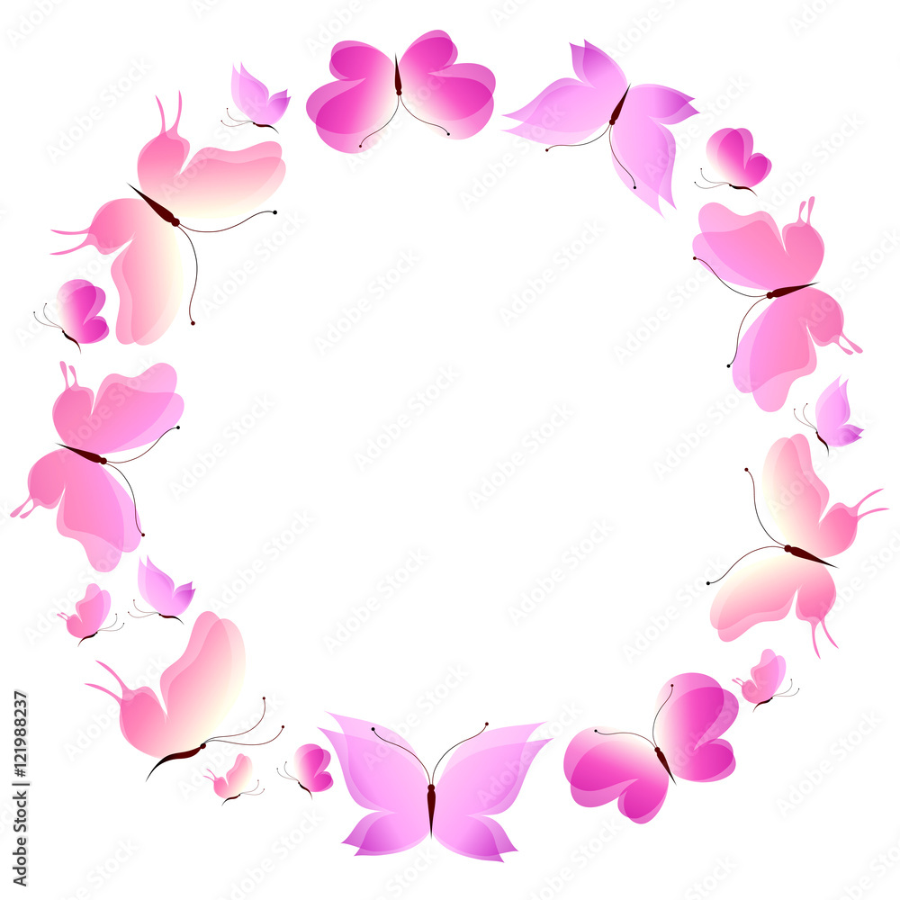 color butterflies,isolated on a white