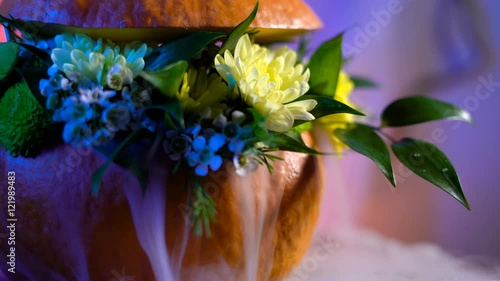 Wallpaper Mural Halloween, filled with holiday traditions, symbols and details. Flower arrangement on the basis of the pumpkin Torontodigital.ca