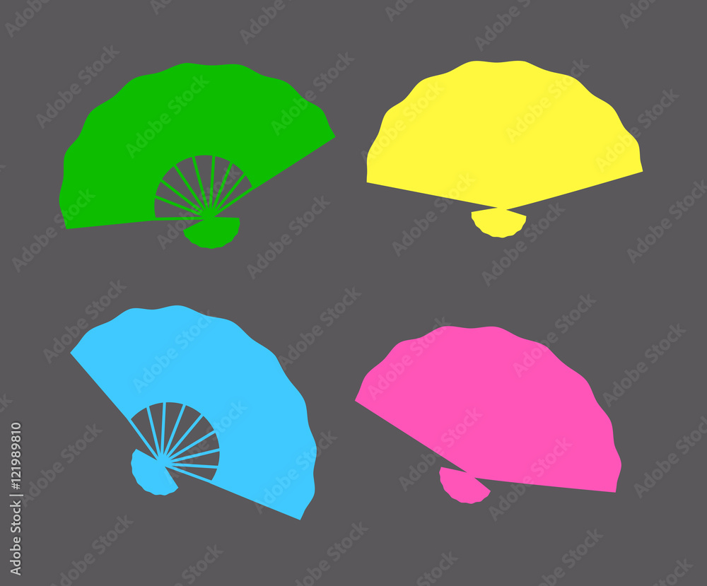 Colorful Folding Fans Shapes Stock Vector Adobe Stock