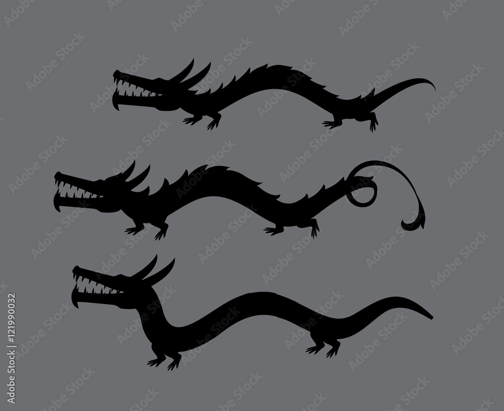 Obraz premium Dragons Silhouettes