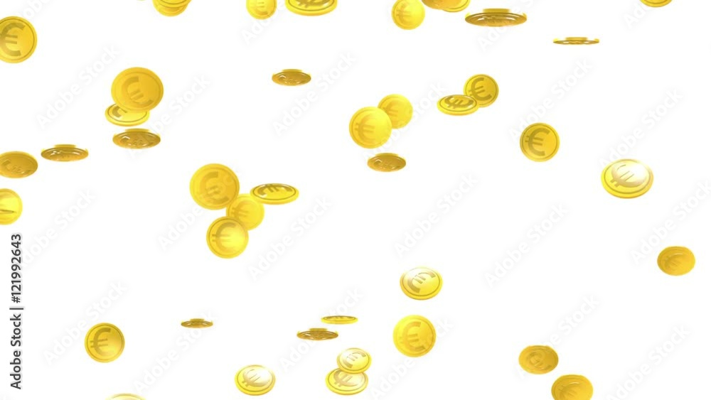 Falling Coins -Euro, European Union Currency Falling Coins -Euro, European Union Currency