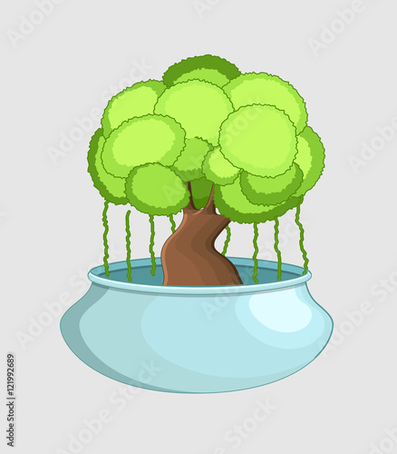 Bonsai Tree in Pot Vector