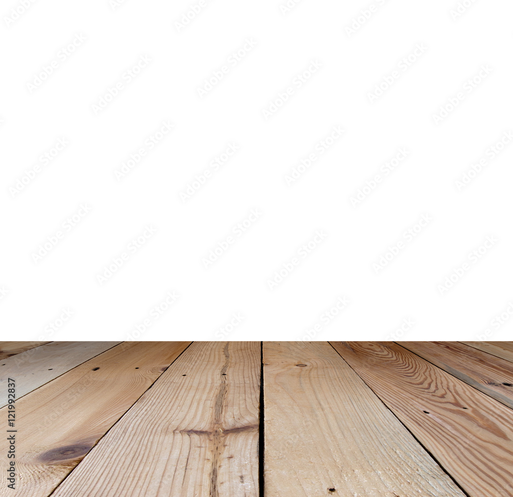 Wooden empty board in front of isolated on white background,Mock up for display of product Wooden empty board in front of isolated on white background,Mock up for display of product