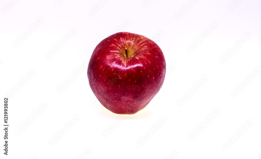 Fresh red apple isolated on white background.