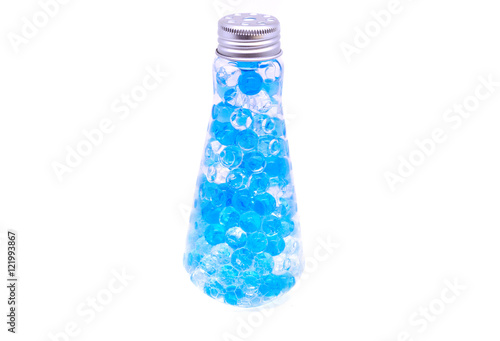 Flask with hydrogel isolated on white background.