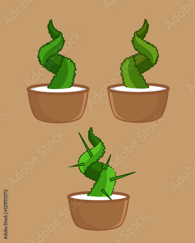 Potted Cactus Plants Vector