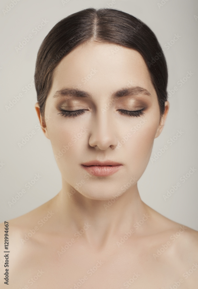 Close up portrait young beauty woman