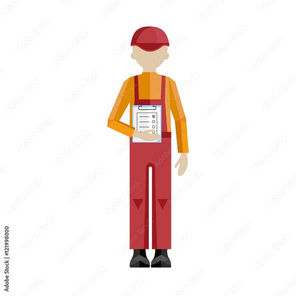 Delivery man on the work isolated vector illustration on white background Delivery man on the work isolated vector illustration on white background