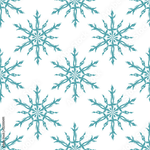 Blue and white snowflakes g...