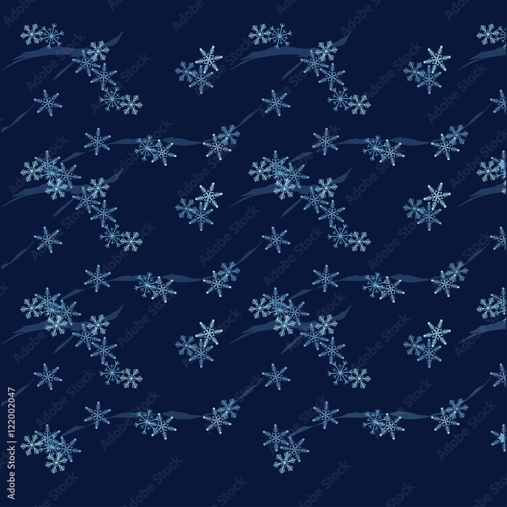 Blue snow-flex pattern, winter vector illustration Blue snow-flex pattern, winter vector illustration