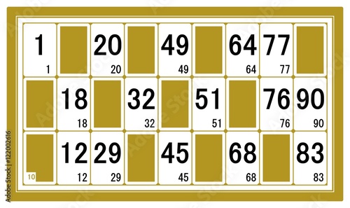 Carton de loto numéro 10 