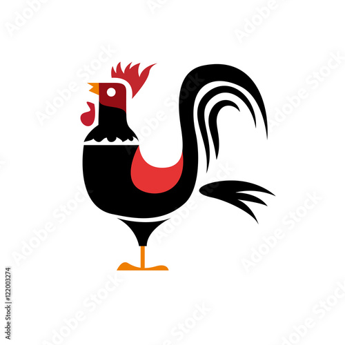 Vector sign abstract rooster