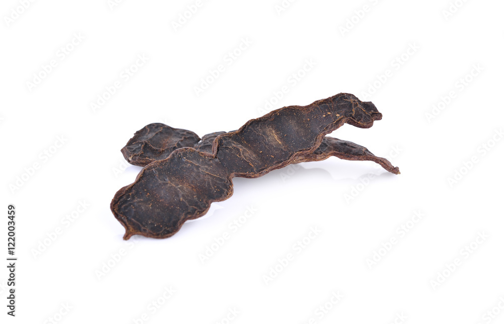 Obraz premium Acacia concinna or Soap bobs pod on white background