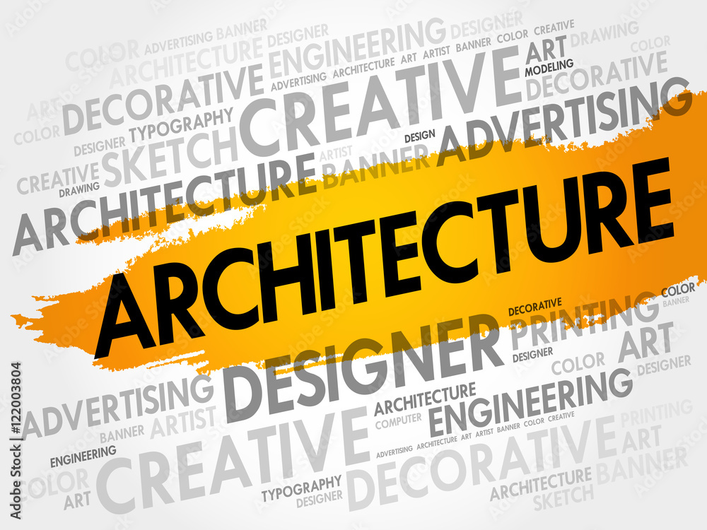 Architecture word cloud, creative business concept background Stock ...