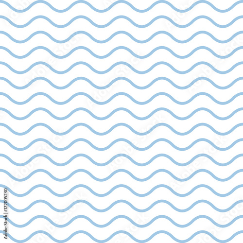 geometric pattern with blue waves on a white background.