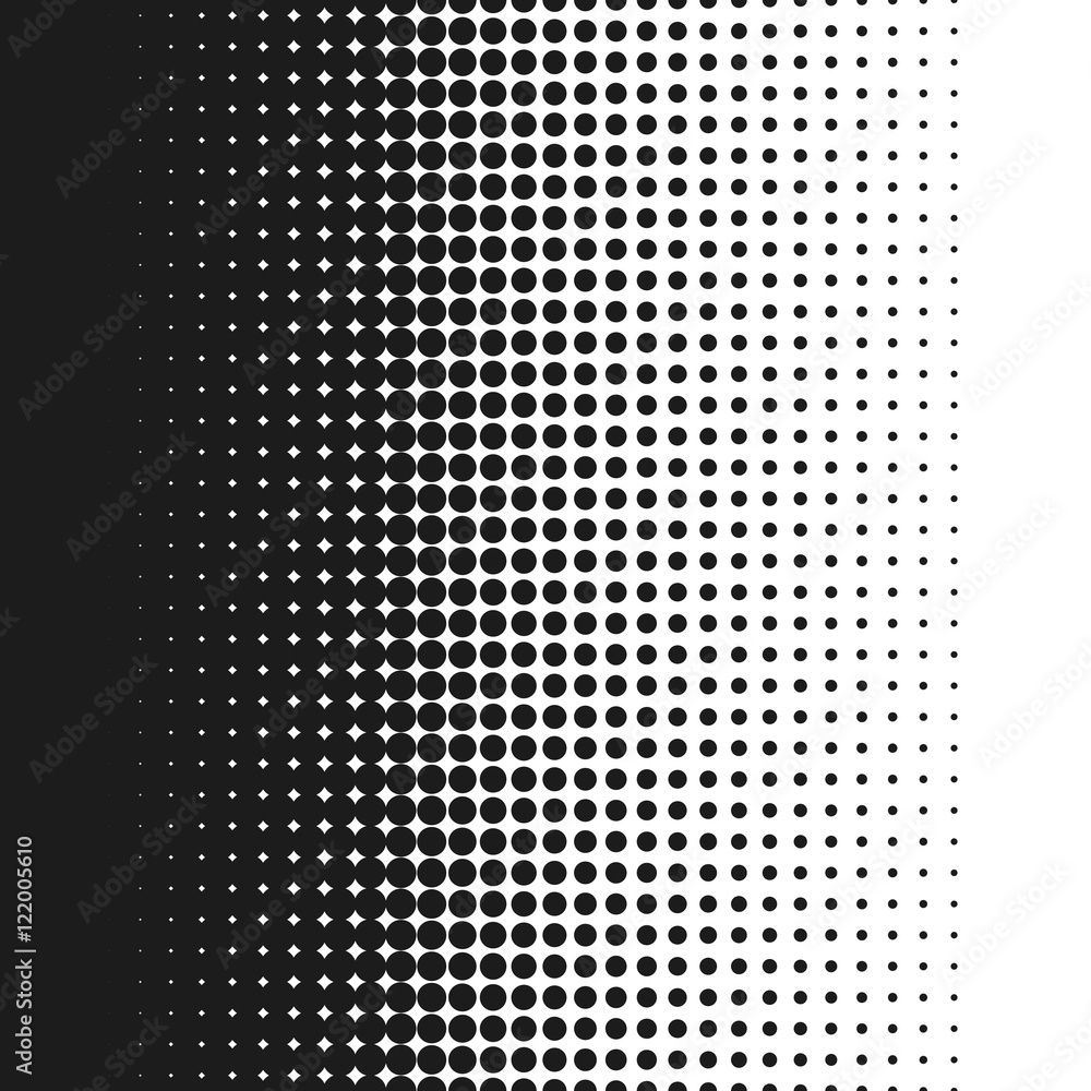 Dotted lines background vertical pattern gradient vector illustration, white and black halftone dots retro old effect seamless dot lines texture, polka monochrome dots backdrop half tone