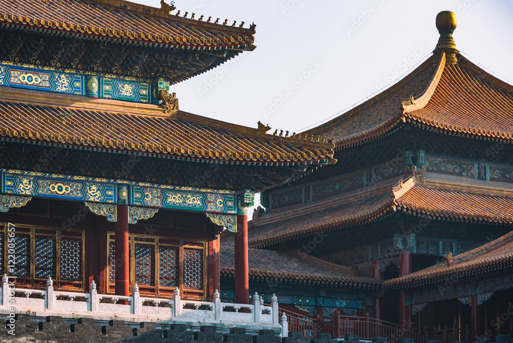 Roof decoration in Forbidden City of Beijing,China. Roof decoration in Forbidden City of Beijing,China.