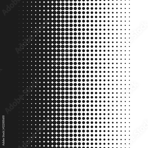 Dotted lines background vertical pattern gradient vector illustration, white and black halftone dots retro old effect seamless dot lines texture, polka monochrome dots backdrop half tone