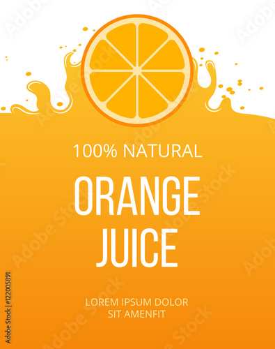 Natural orange juice label template