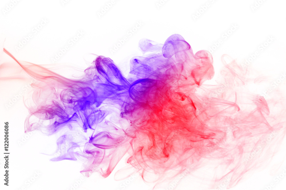 Abstract colorful fume waves over the white background.Soft focu Abstract colorful fume waves over the white background.Soft focu