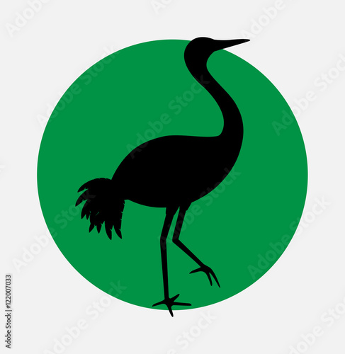 Japanese Crane Bird Silhouette Vector