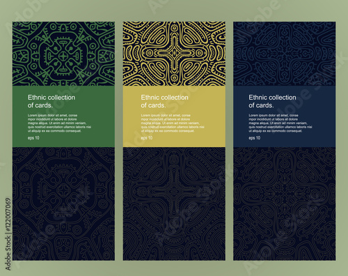 Set of Tribal Ornaments Banners