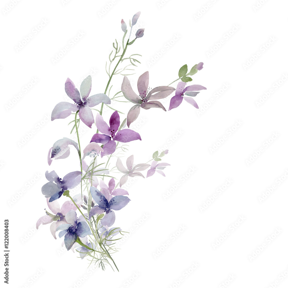 Pattern of wild flowers on a colored background Pattern of wild flowers on a colored background
