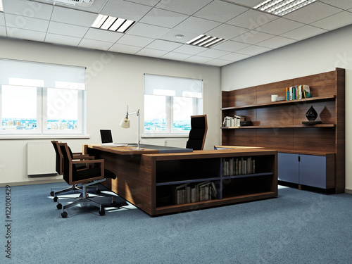 Foto Кабинет директора 3d rendering