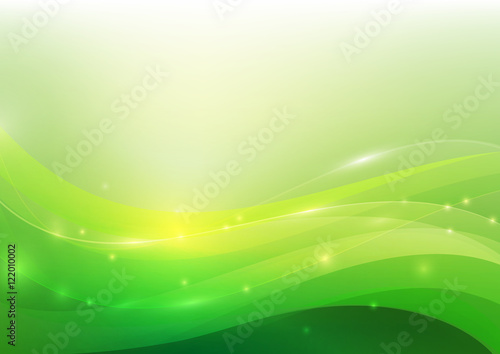 Green abstract background lighting curve and layer element vecto